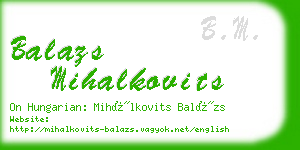 balazs mihalkovits business card